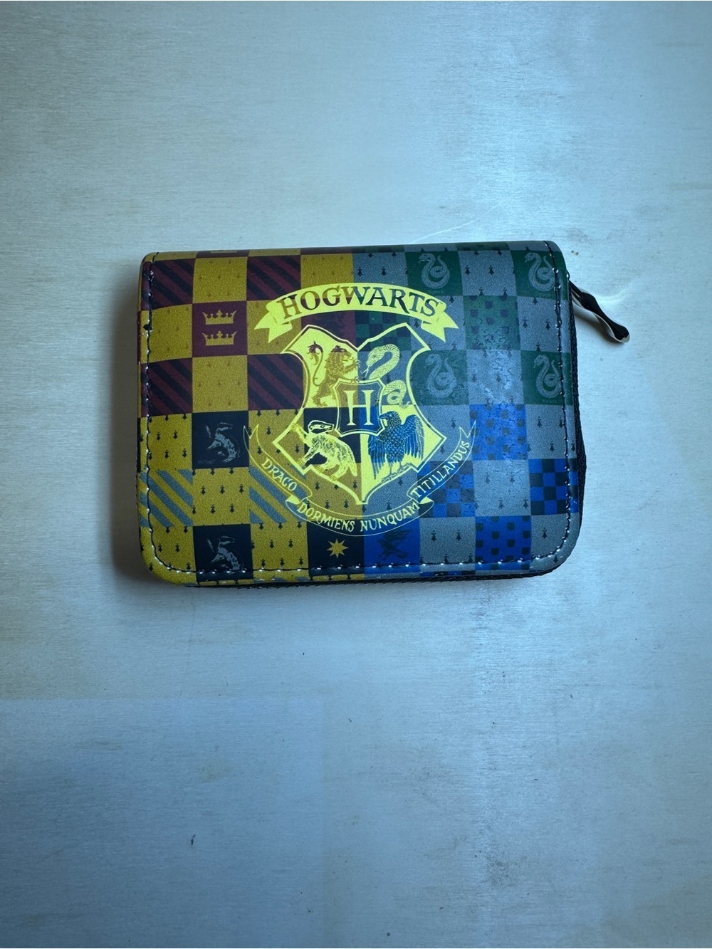 Hogwarts Crest Zip Wallet - Multicolor Patchwork NWT
